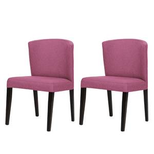 Chaises rembourrées Lydia (lot de 2) Tissu / Hêtre massif - Tissu Suria : Rose vif