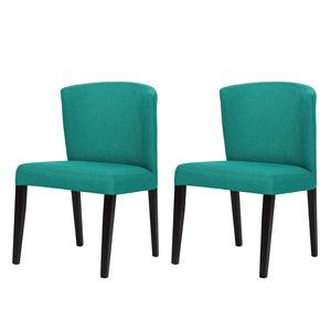 Chaises rembourrées Lydia (lot de 2) Tissu / Hêtre massif - Tissu Suria : Turquoise