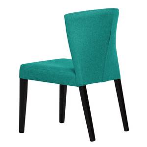 Gestoffeerde stoelen Lydia geweven stof/massief beukenhout - Stof Suria: Turquoise