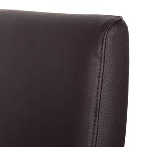 Chaises rembourrées Maine (lot de 2) Chêne massif / Cuir véritable - Marron foncé / Imitation chêne clair