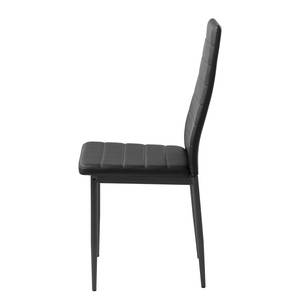 Gestoffeerde stoelen Mala kunstleer metaal - Zwart
