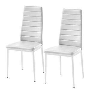 Gestoffeerde stoelen Mala kunstleer metaal - Wit
