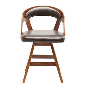 Gestoffeerde stoel Manhanttan kunstleer/massief beukenhout - Beukenhout/bruin