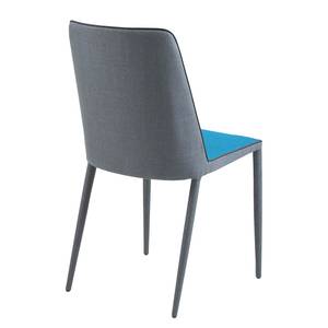 Chaises Maredale (lot de 2) Tissu - Bleu pétrole / Gris