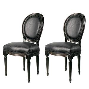 Chaise rembourrée Metropolis Louise Lot de 2 - Camphrier massif Imitation cuir marron