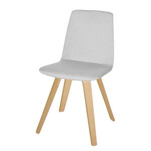 Gestoffeerde stoelen Mia (2-delige set) geweven stof - Lichtgrijs