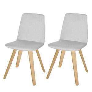 Chaises Mia (lot de 2) Tissu - Gris clair