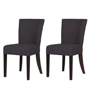 Chaises rembourrées Mia (lot de 2) Tissu - Tissu Suria : Anthracite