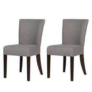 Gestoffeerde stoelen Mia (2-delige set) geweven stof - Stof Suria: Lichtgrijs