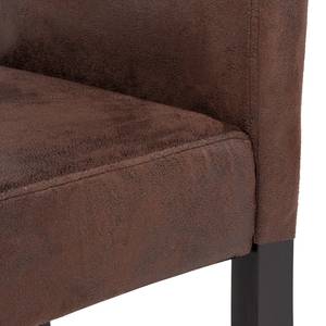 Chaises capitonnées Nella (lot de 2) Microfibre Marron vieilli