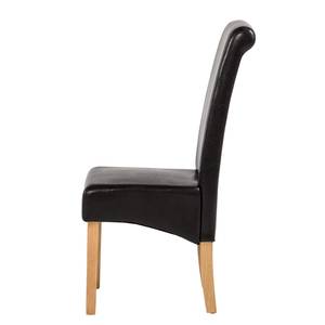 Chaises capitonnées Nello II (lot de 2) Cuir synthétique - Marron