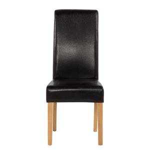 Chaises capitonnées Nello II (lot de 2) Cuir synthétique - Marron