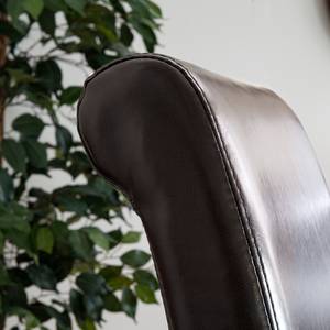 Gestoffeerde stoel Nello I geregenereerd leer - Donkerbruin - Set van 2