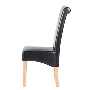 Chaises capitonnées Nello II (lot de 2) Cuir synthétique - Noir