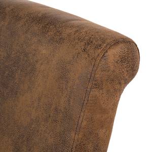 Chaise capitonnée Nello III Microfibre Marron vieilli - Lot de 2