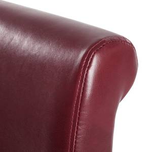 Chaise capitonnée Nello I Cuir régénéré - Carmin - Lot de 2