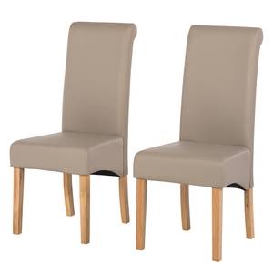 Gestoffeerde stoelen Nello II kunstleer - Latte Macchiattokleurig