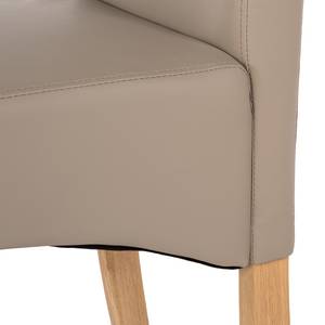 Chaises capitonnées Nello II (lot de 2) Cuir synthétique - Latte macchiatto