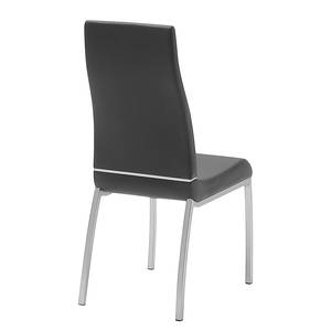 Chaises capitonnées Nito (lot de 2) Imitation cuir - Gris