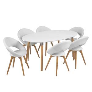 Gestoffeerde stoelen Page (2-delige set) zwart kunstleer - Wit