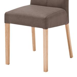 Gestoffeerde stoelen Paki (set van 2) kunstleer - Bruin/beukenhoutkleurig