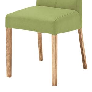 Gestoffeerde stoelen Paki (set van 2) kunstleer - Kiwigroen/eikenhoutkleurig