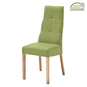 Chaises capitonnées Paki (lot de 2) Imitation cuir - Vert kiwi / Chêne