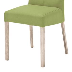 Chaises capitonnées Paki (lot de 2) Imitation cuir - Vert kiwi / Chêne de Sonoma