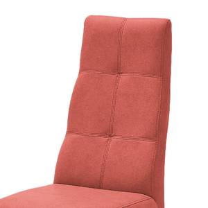 Gestoffeerde stoelen Paki (set van 2) kunstleer - Rood/beukenhoutkleurig