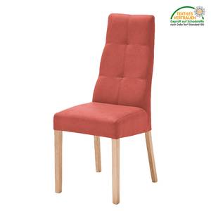 Gestoffeerde stoelen Paki (set van 2) kunstleer - Rood/beukenhoutkleurig