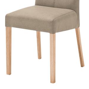 Gestoffeerde stoelen Paki (set van 2) kunstleer - Taupe/beukenhout