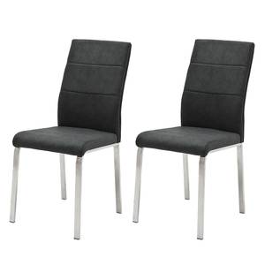 Chaises capitonnées Palmyra (lot de 2) Anthracite