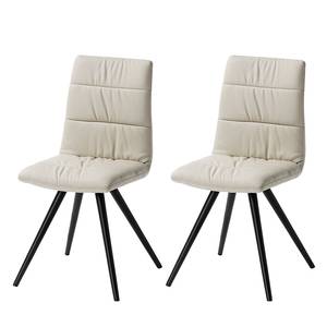 Gestoffeerde stoel Puglio kunstleer/roestvrij staal - Beige/zwart