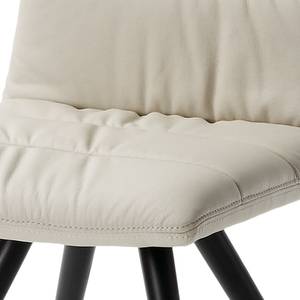 Gestoffeerde stoel Puglio kunstleer/roestvrij staal - Beige/zwart