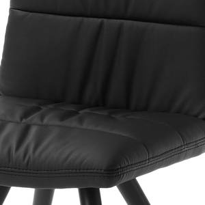 Gestoffeerde stoel Puglio kunstleer/roestvrij staal - Zwart