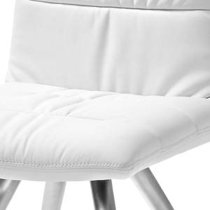 Chaises Puglio (lot de2) Imitation cuir / Acier inoxydable - Blanc / Acier inoxydable