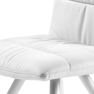 Chaises Puglio (lot de2) Imitation cuir / Acier inoxydable - Blanc