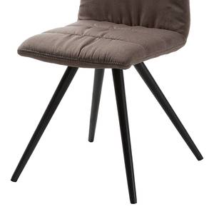 Chaises Puglio (lot de 2) Tissu - Marron foncé / Noir