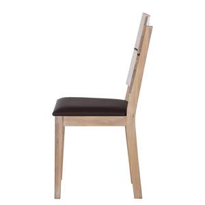 Gestoffeerde stoelen RichWOOD II (2-deli (2-delige set) - massief wild eikenhout/kunstleer