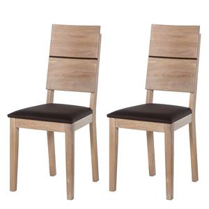 Chaises RichWOOD II (lot de 2) Chêne sauvage massif / Imitation cuir