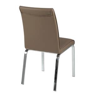 Gestoffeerde stoelen Rilenas kunstleer/chroom - Cappuccinokleurig
