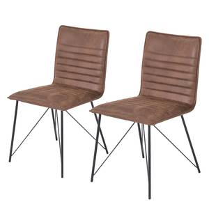 Gestoffeerde stoelen Norris (set van 2) microvezel/metaal