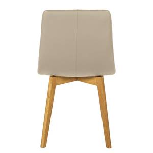 Chaises Saleno I (lot de 2) Cuir véritable - Limon / Chêne - Limon / Chêne