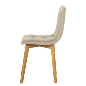 Chaises Saleno I (lot de 2) Cuir véritable - Limon / Chêne - Limon / Chêne