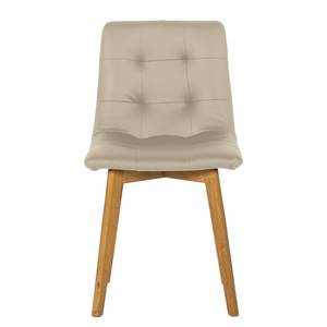 Chaises Saleno I (lot de 2) Cuir véritable - Limon / Chêne - Limon / Chêne