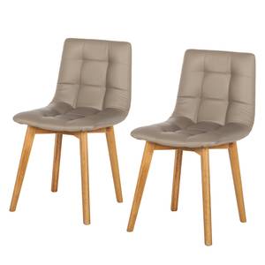 Gestoffeerde stoelen Saleno I kunstleer - Moerasgroen/eikenhout