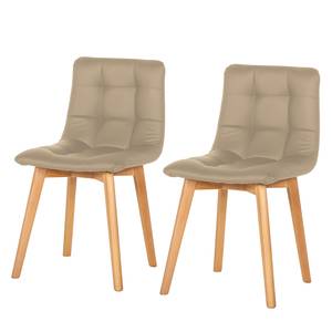 Gestoffeerde stoelen Saleno I kunstleer - Moerasgroen/beukenhout
