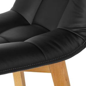 Gestoffeerde stoelen Saleno I kunstleer - Zwart/beukenhoutkleurig