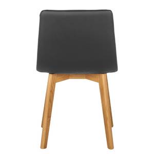 Gestoffeerde stoelen Saleno I kunstleer - Zwart/eikenhoutkleurig