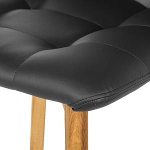 Chaises rembourrées Saleno II (lot de 2) Imitation cuir - Noir / Chêne